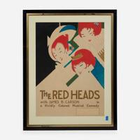 Alfonso Iannelli (American/Italian, 1888-1965) Original Maquette for "The Red Heads with James B. Carson in a Vividly Colored Musical Comedy" Poster