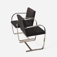 Ludwig Mies van der Rohe (German-American, 1886-1969) An Assembled Group of Ten Flat Bar "Brno" Chairs, Knoll International, USA, designed 1930, the present lot 1980s and 1990s