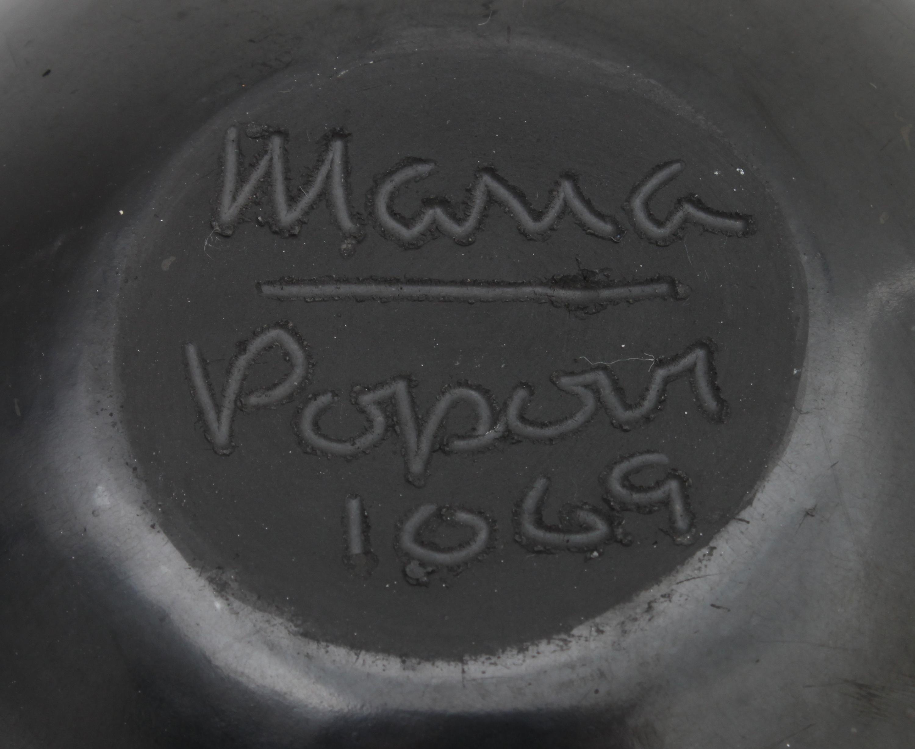 Maria Martinez (1887-1980) and Popovi Da (1922-1971), San Ildefonso Height 5 x width 5 inches.