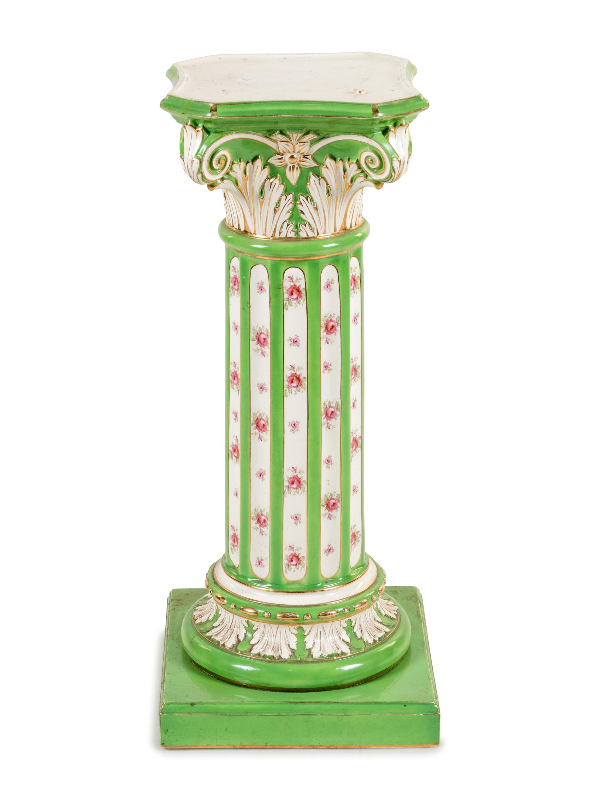 A Continental Ceramic Pedestal