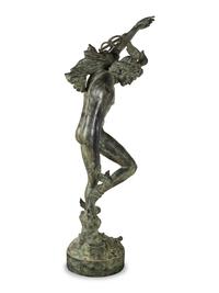 A Monumental Patinated Cast Metal Figure of Mercury