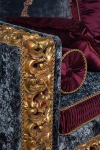 A Contemporary Jumbo Collection Giltwood and Velvet Upholstered Sofa