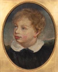 American or British School, Late 19th Century Untitled (Portrait of a Boy) oil on canvas