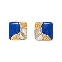 LAPIS LAZULI, MOTHER-OF-PEARL AND DIAMOND EARRINGS