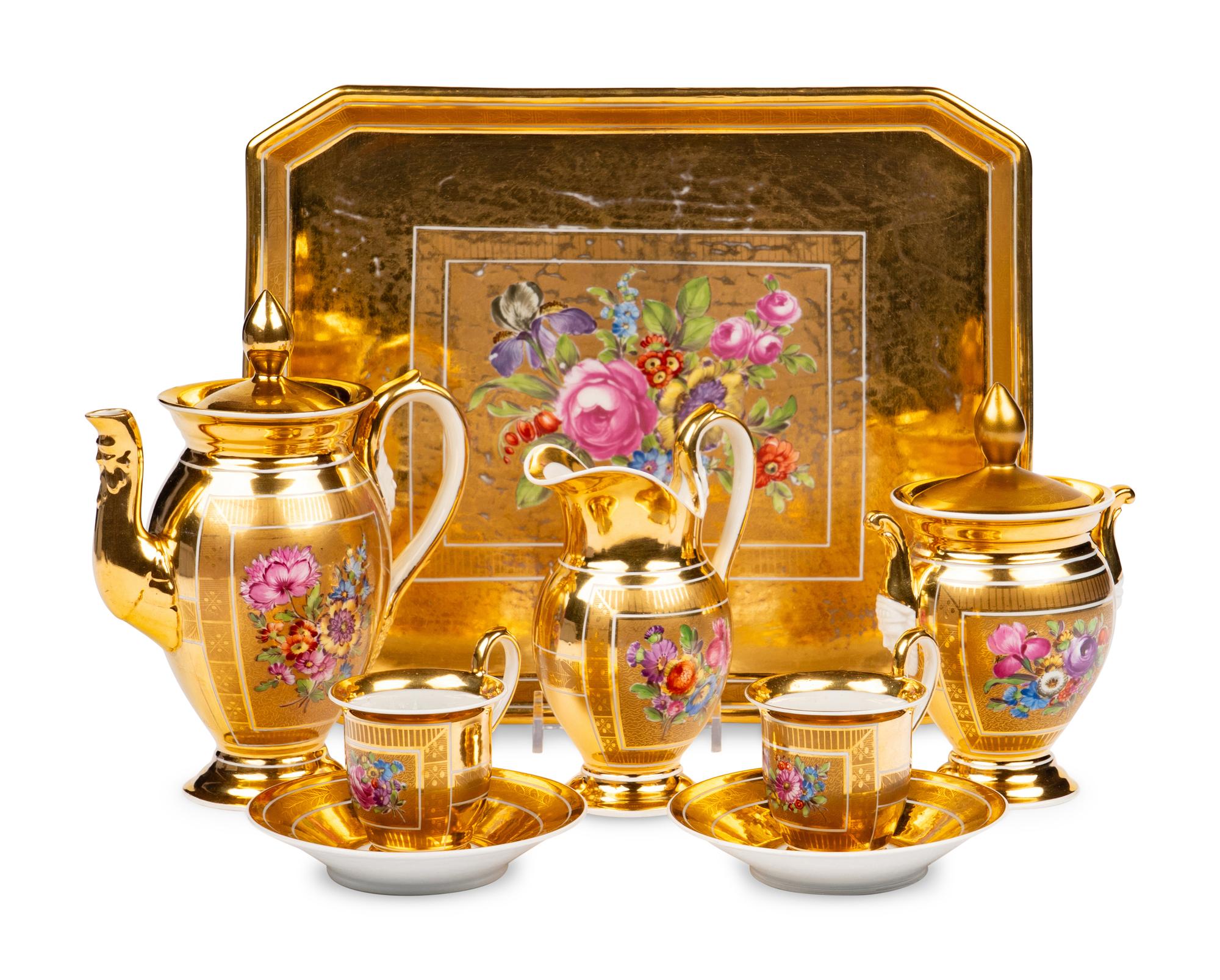 A Dresden Porcelain Coffee Service