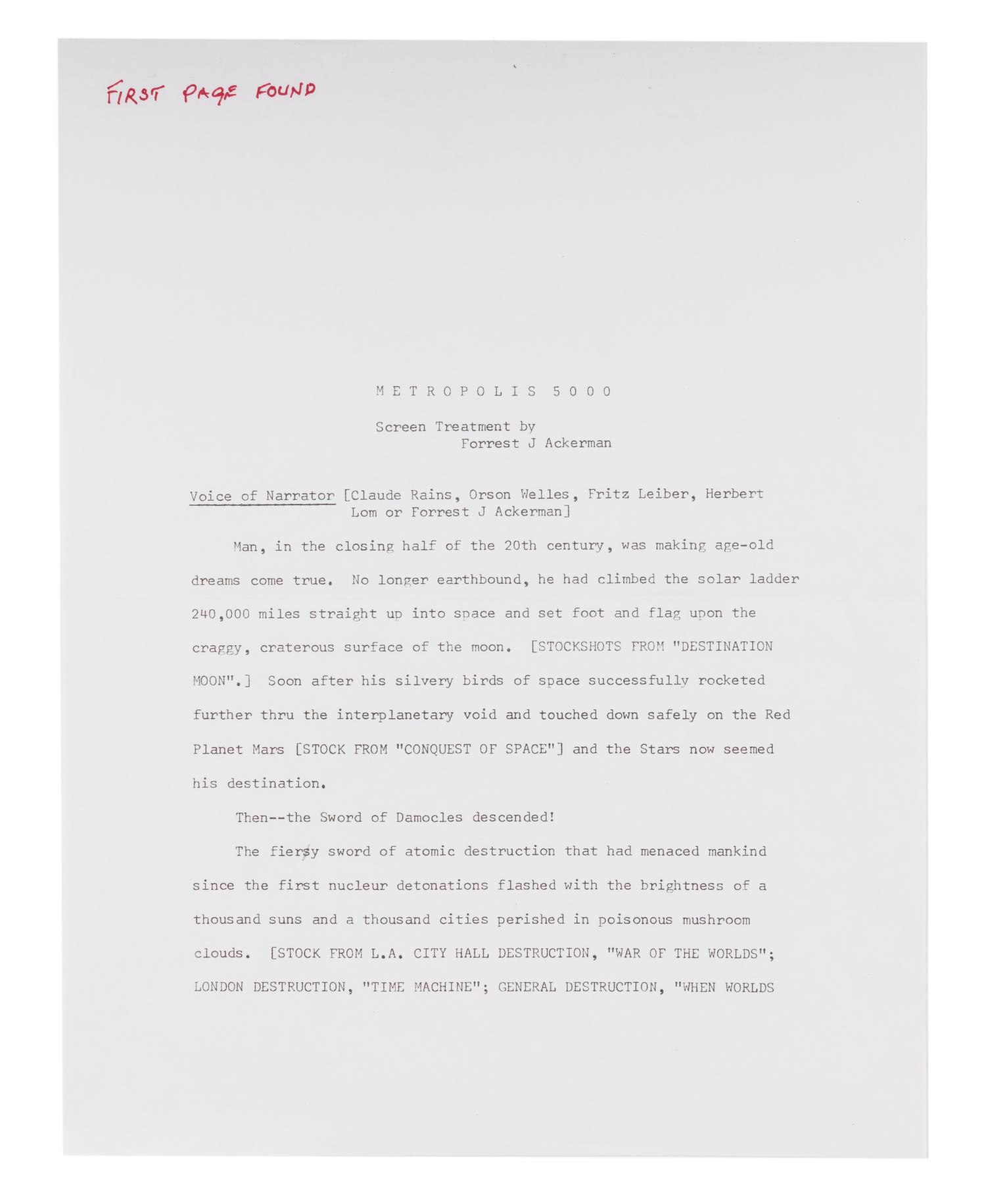 [METROPOLIS]. A group of materials related to the motion picture Metropolis.