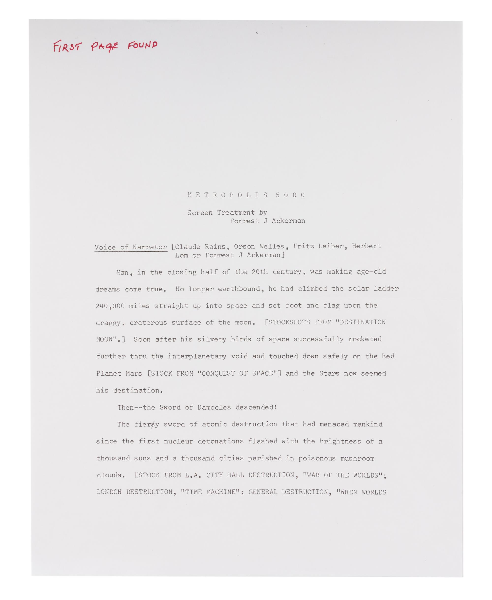 [METROPOLIS]. A group of materials related to the motion picture Metropolis.