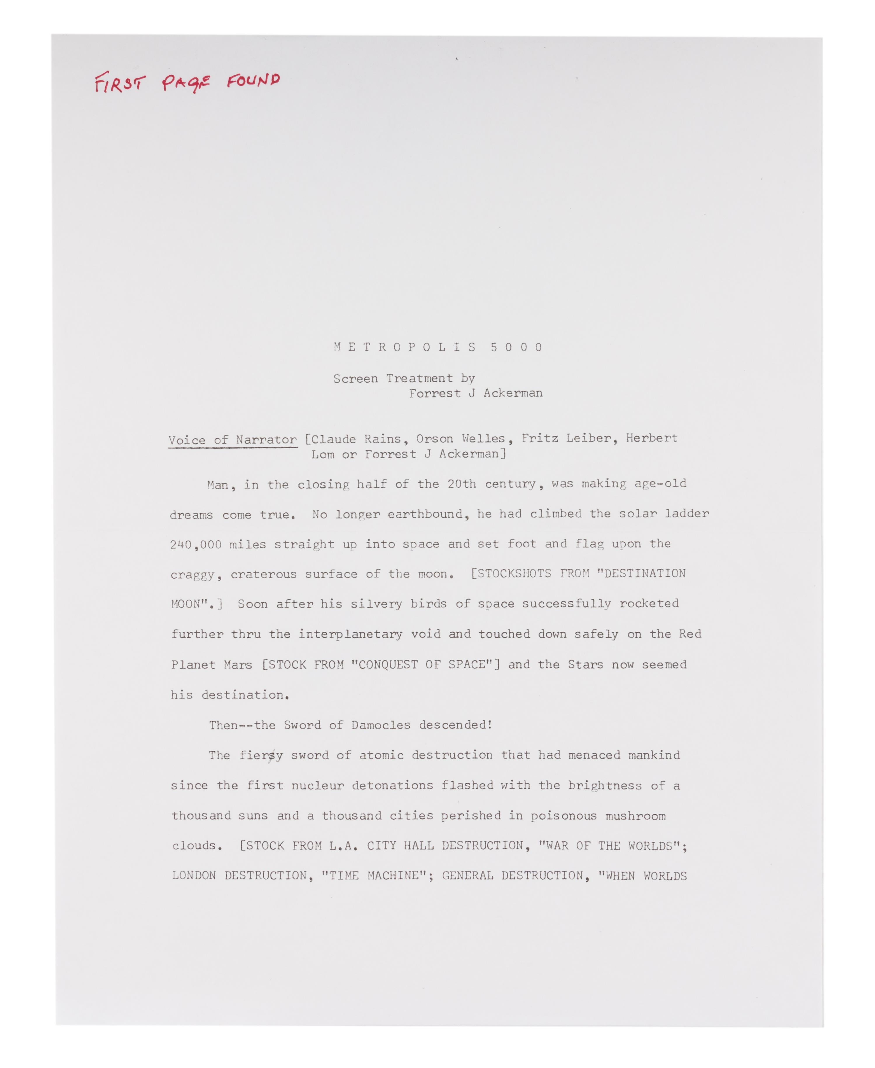 [METROPOLIS]. A group of materials related to the motion picture Metropolis.