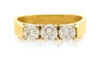 An 18 Karat Yellow Gold and Diamond Ring, 3.10 dwts.