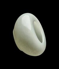 A Chinese Yellowish Celadon Jade Water Coupe