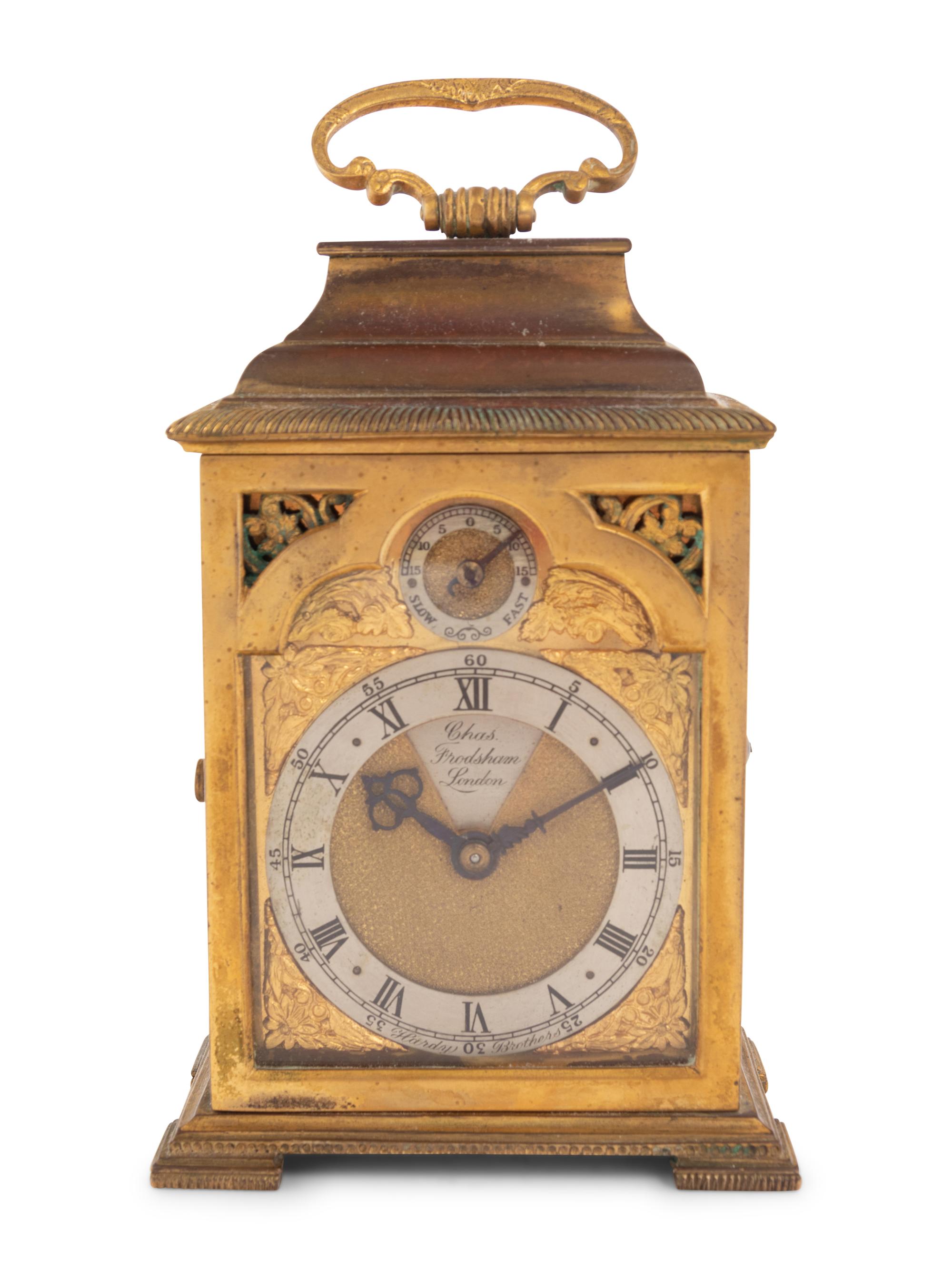 An English Gilt Bronze Carriage Clock