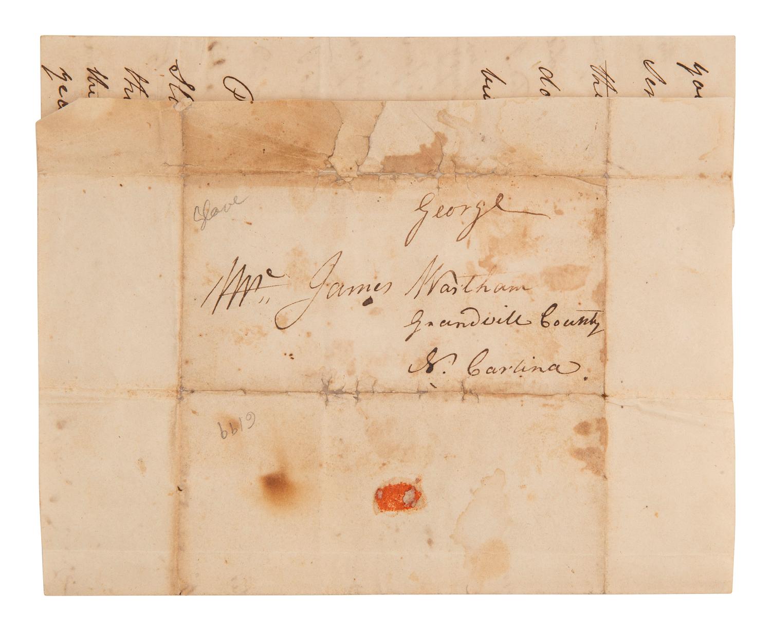 [ENSLAVEMENT]. Letter from a formerly enslaved man named George. 10 July 1827.