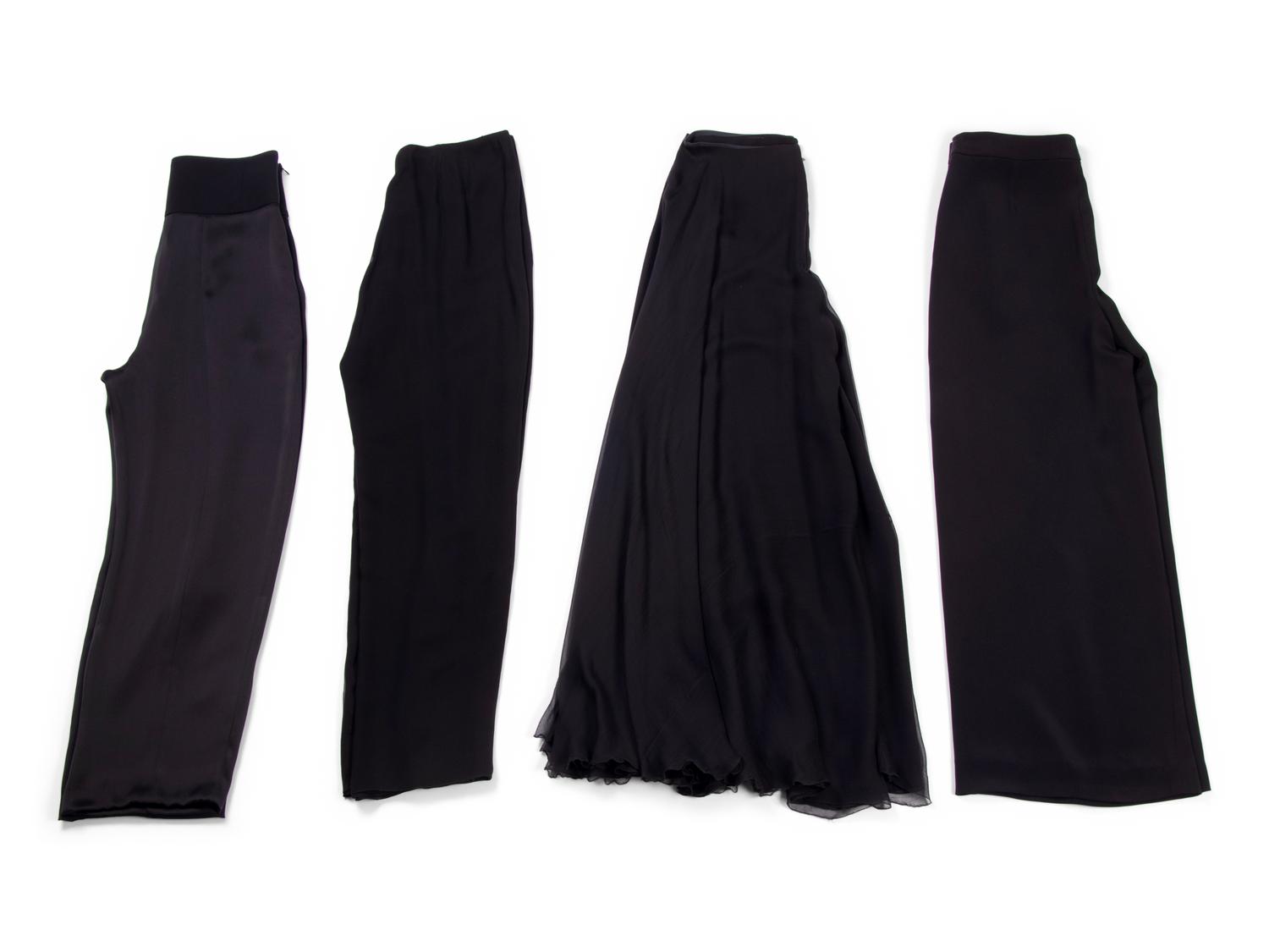 Nine Pairs of Designer Pants: Three Ralph Rucci, One Oscar de la Renta, One Carolina Herrera, and Four Giorgio Armani