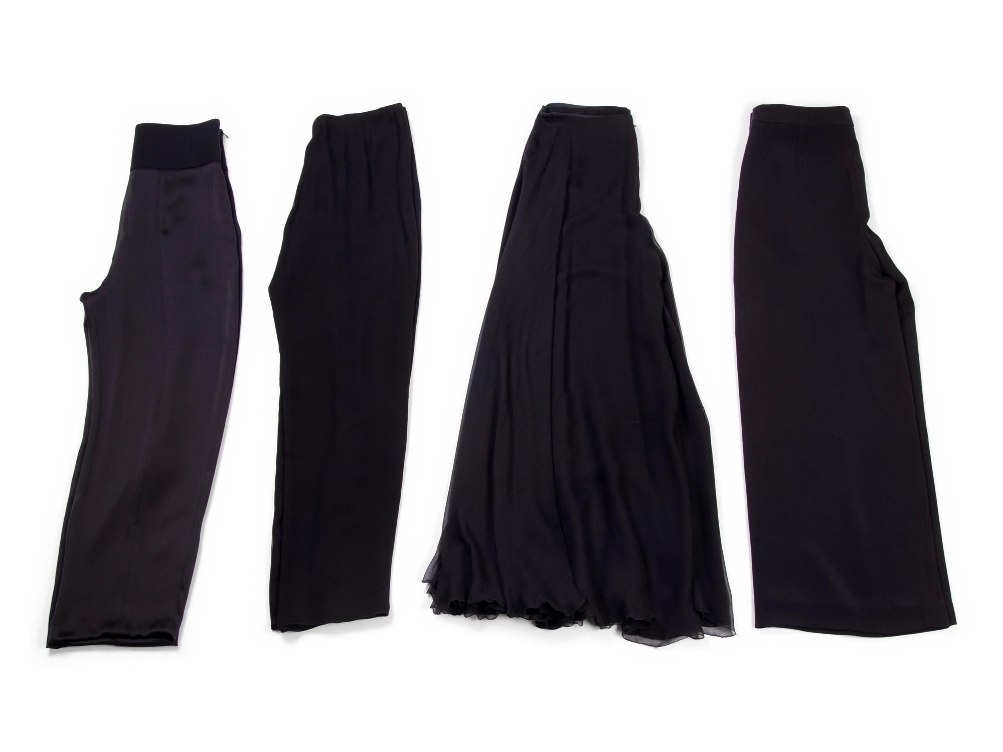 Nine Pairs of Designer Pants: Three Ralph Rucci, One Oscar de la Renta, One Carolina Herrera, and Four Giorgio Armani