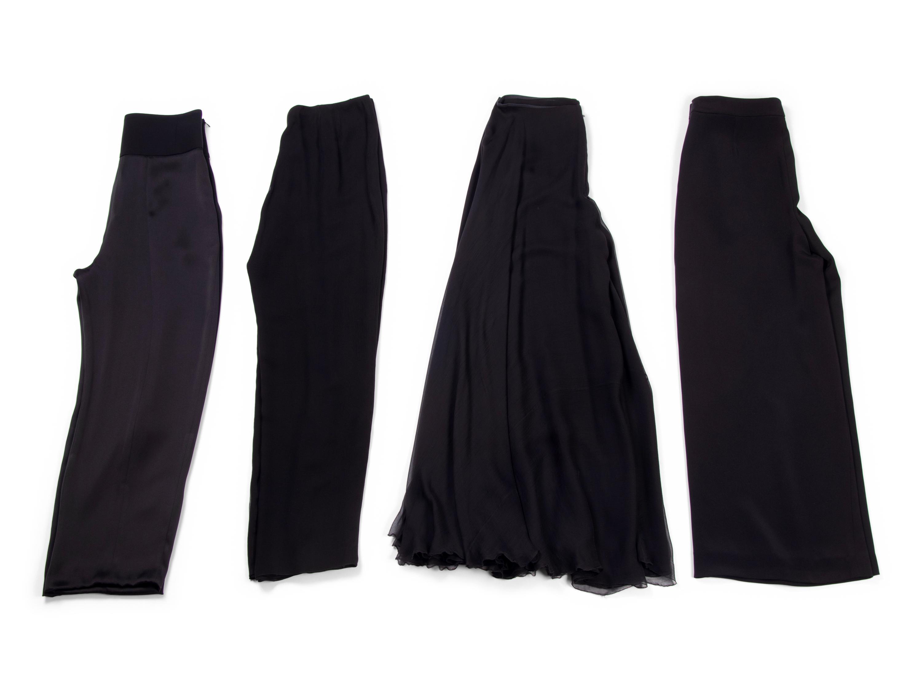 Nine Pairs of Designer Pants: Three Ralph Rucci, One Oscar de la Renta, One Carolina Herrera, and Four Giorgio Armani
