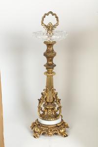 A Continental Gilt Bronze and Cut Glass Smoking Stand — 20th Century