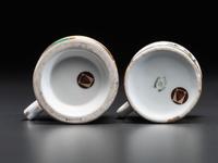 Two Laborer's Porcelain Occupational Shaving Mugs