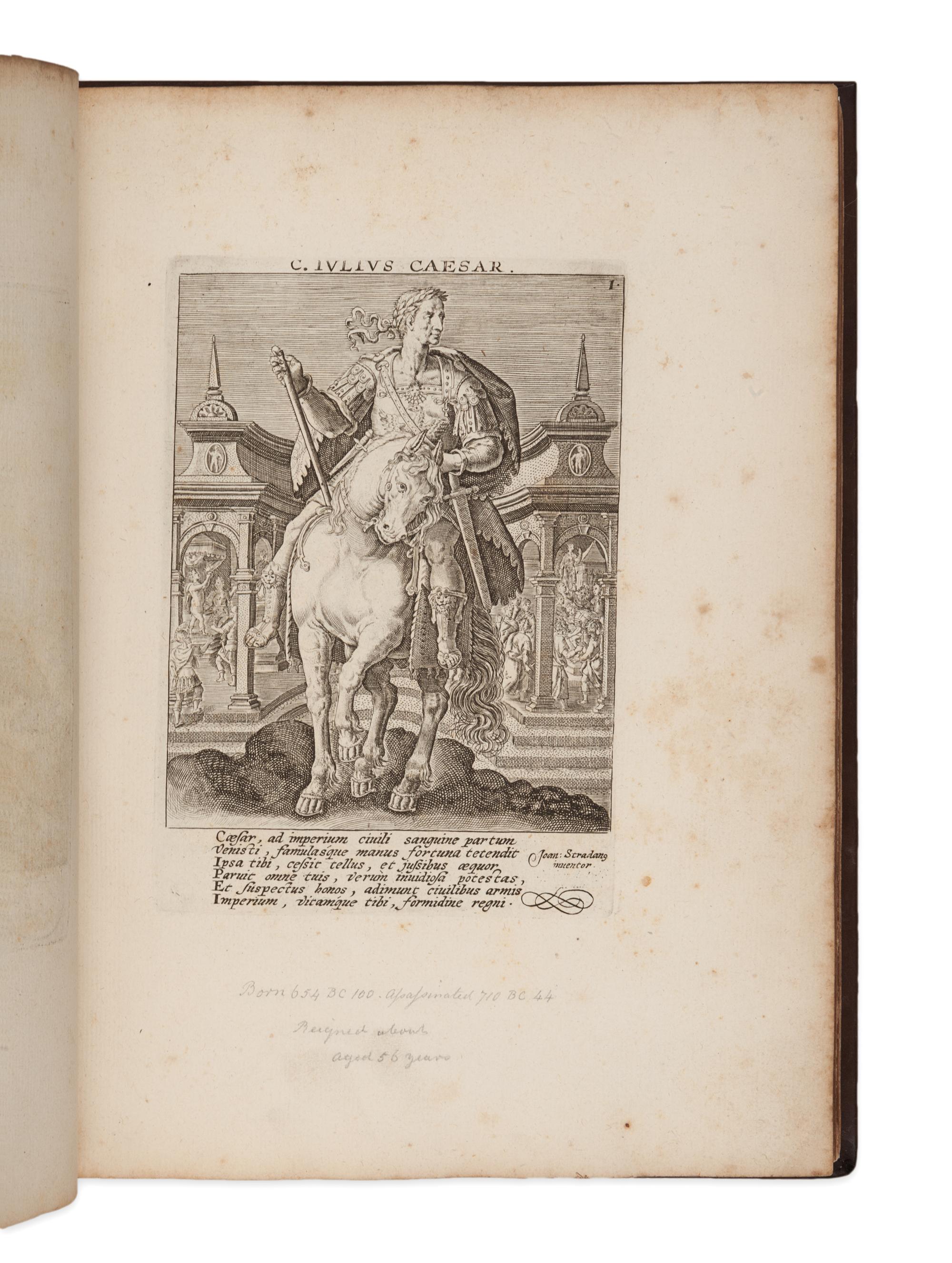 SMIDS, Ludolphi. Romanorum Imperatorum Pinacotheca . Amsterdam: Martin Schagen, 1737. -- BIE, Jacob de. Imperatorum Romanorum A Julio Caesare ad Heraclium Usque, Numismata Aurea . Amsterdam: Martin Schagen, 1738.