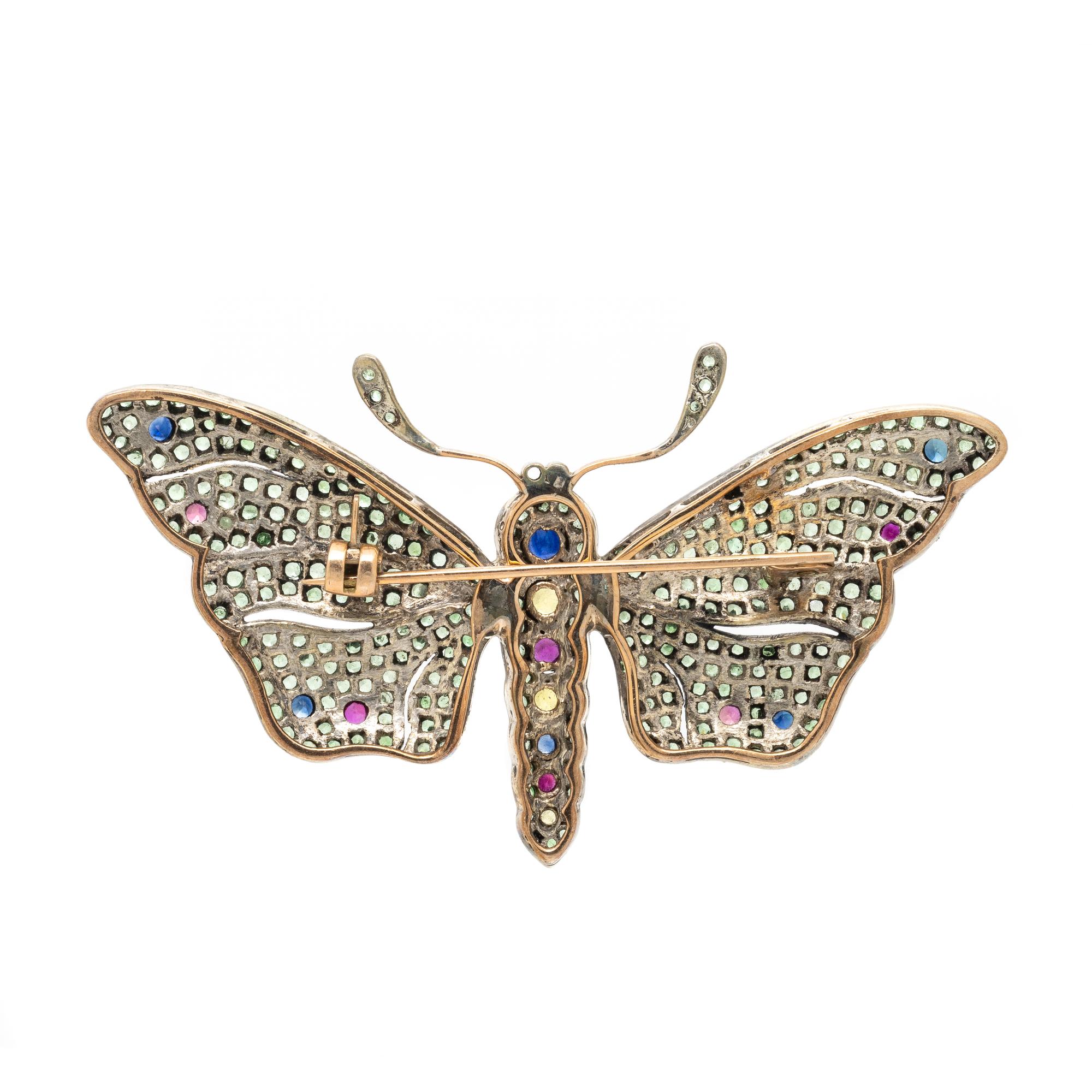 MULTIGEM BUTTERFLY BROOCH