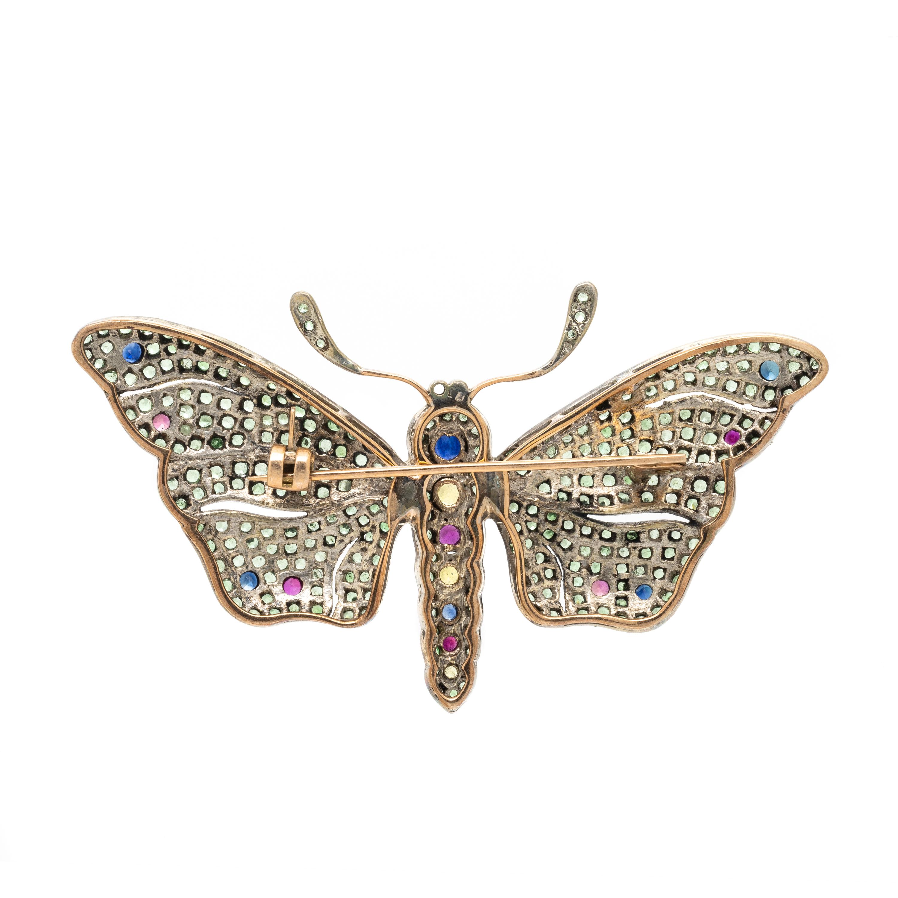 MULTIGEM BUTTERFLY BROOCH
