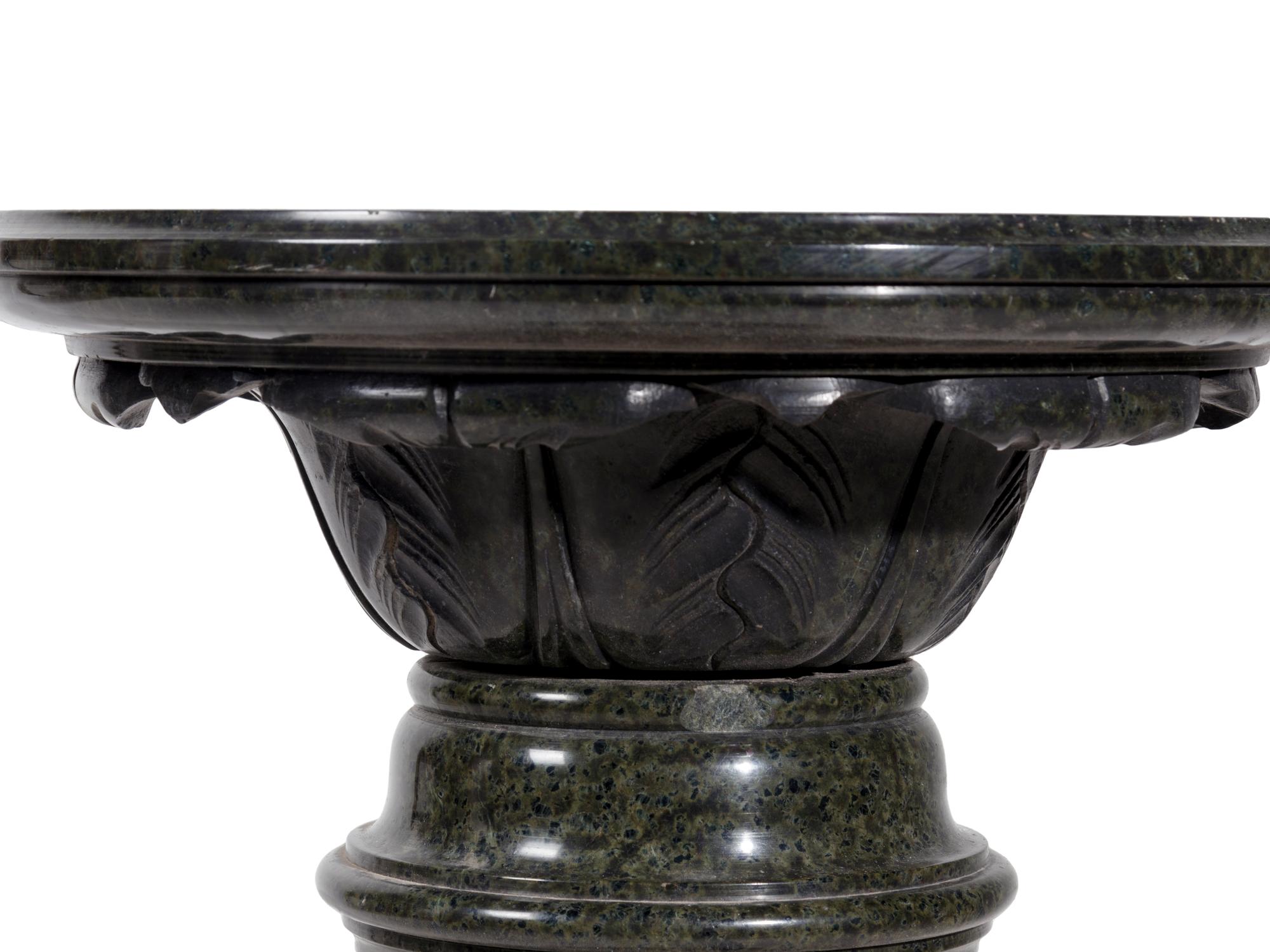 A Continental Green Marble Pedestal