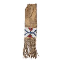 Sioux Beaded Hide Tobacco Bag