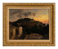 Mediterranean Landscape with Village and Monastery