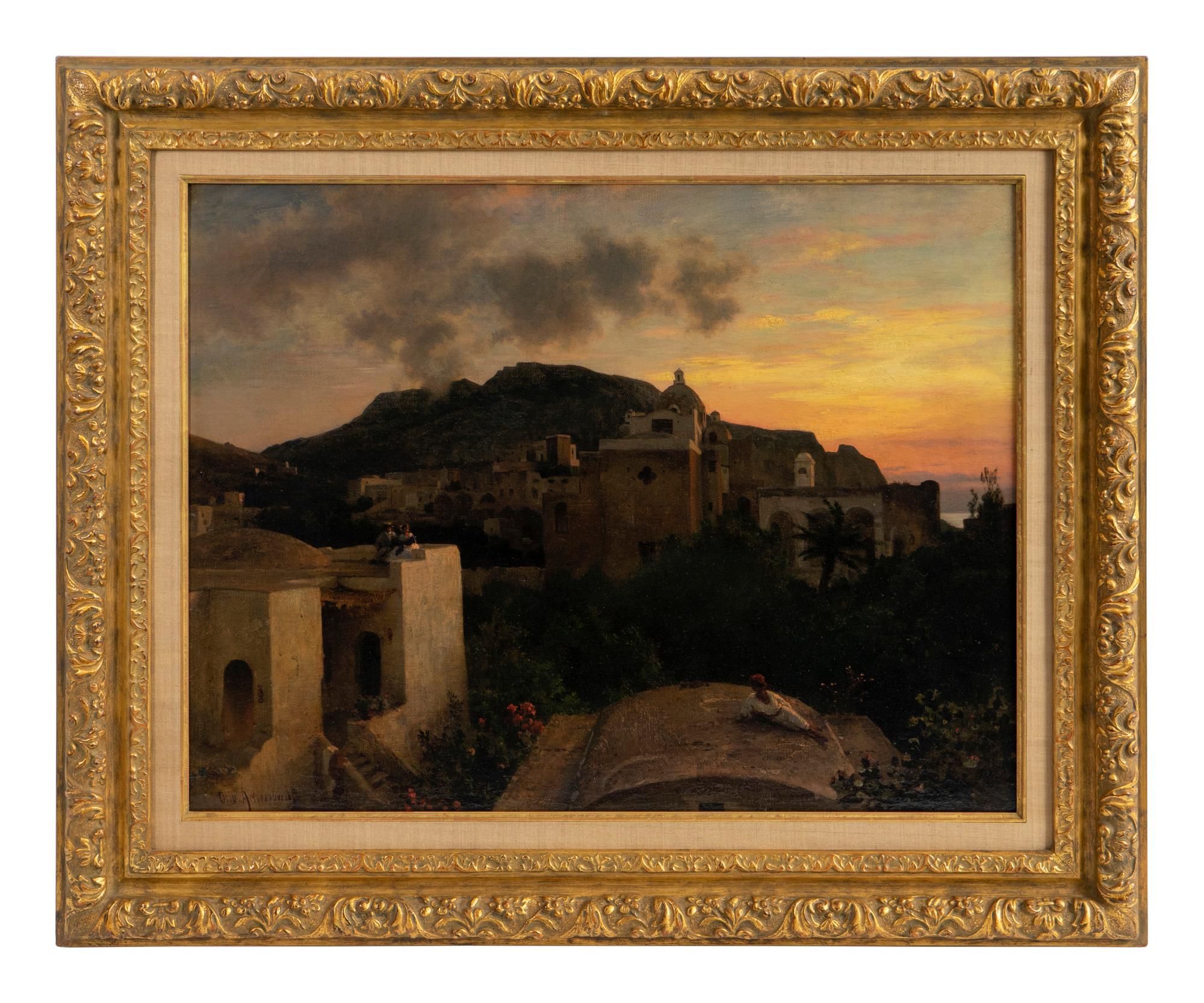 Mediterranean Landscape with Village and Monastery