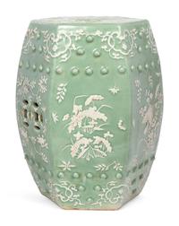 A Chinese Celadon Glazed Porcelain Garden Stool