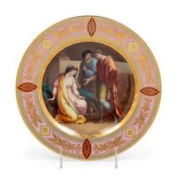 A Vienna Painted and Parcel Gilt Porcelain Cabinet Plate