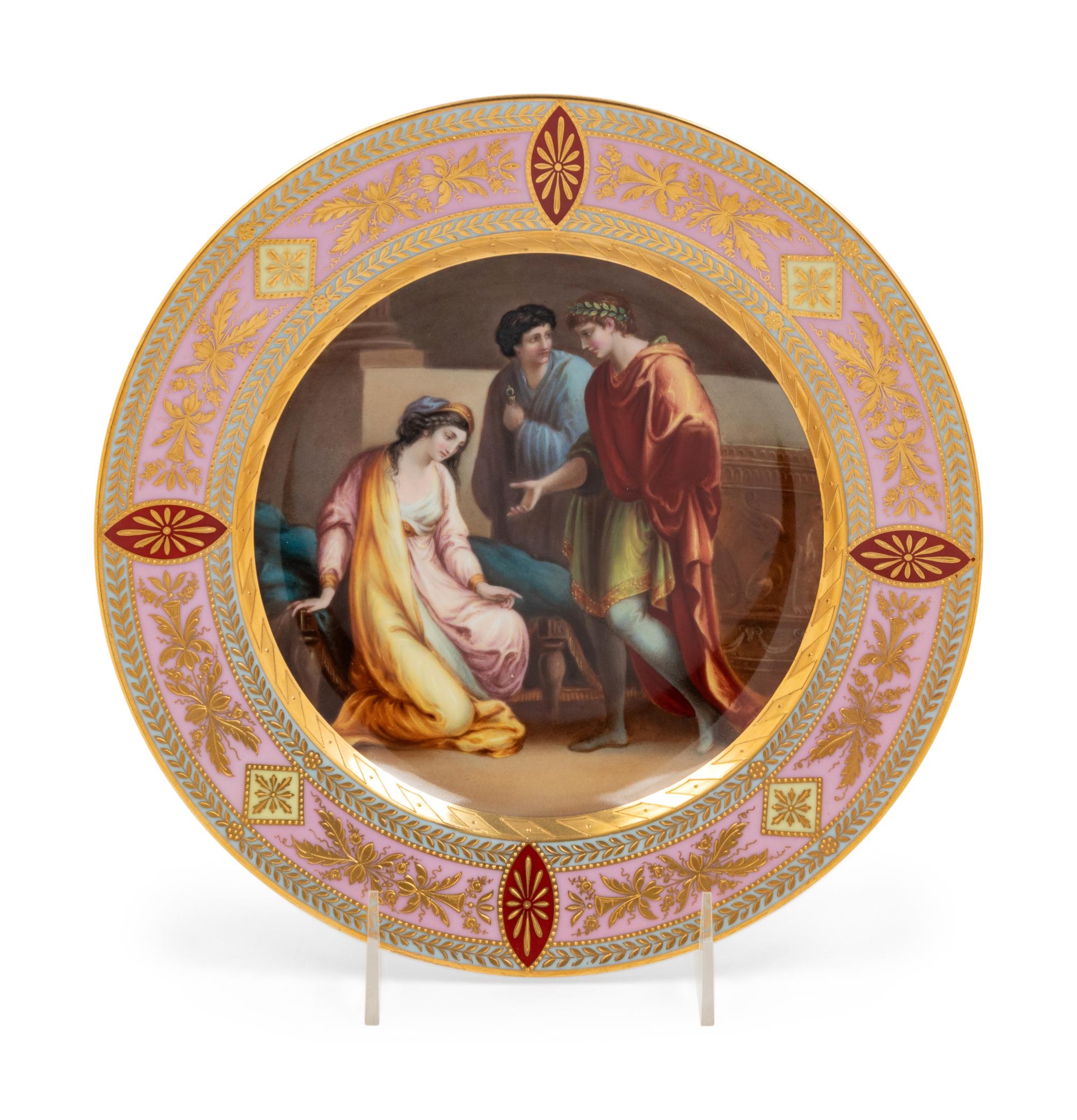 A Vienna Painted and Parcel Gilt Porcelain Cabinet Plate