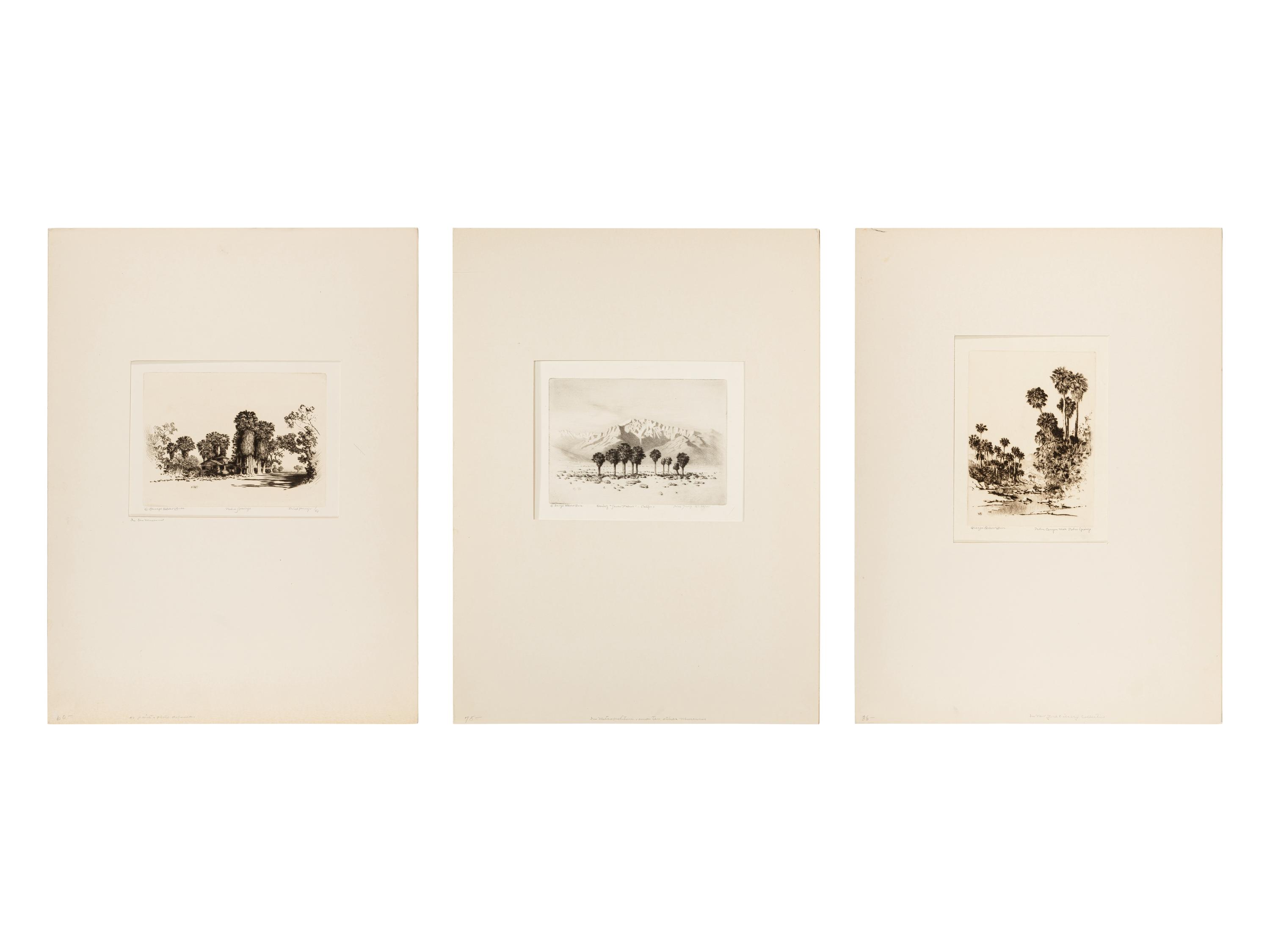 Three Works: Oasis of Seven Palms, Calif-, Palm Springs and Palm Canyon near Palm Springs
