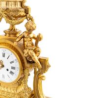 A Louis XVI Style Gilt Bronze Mantel Clock