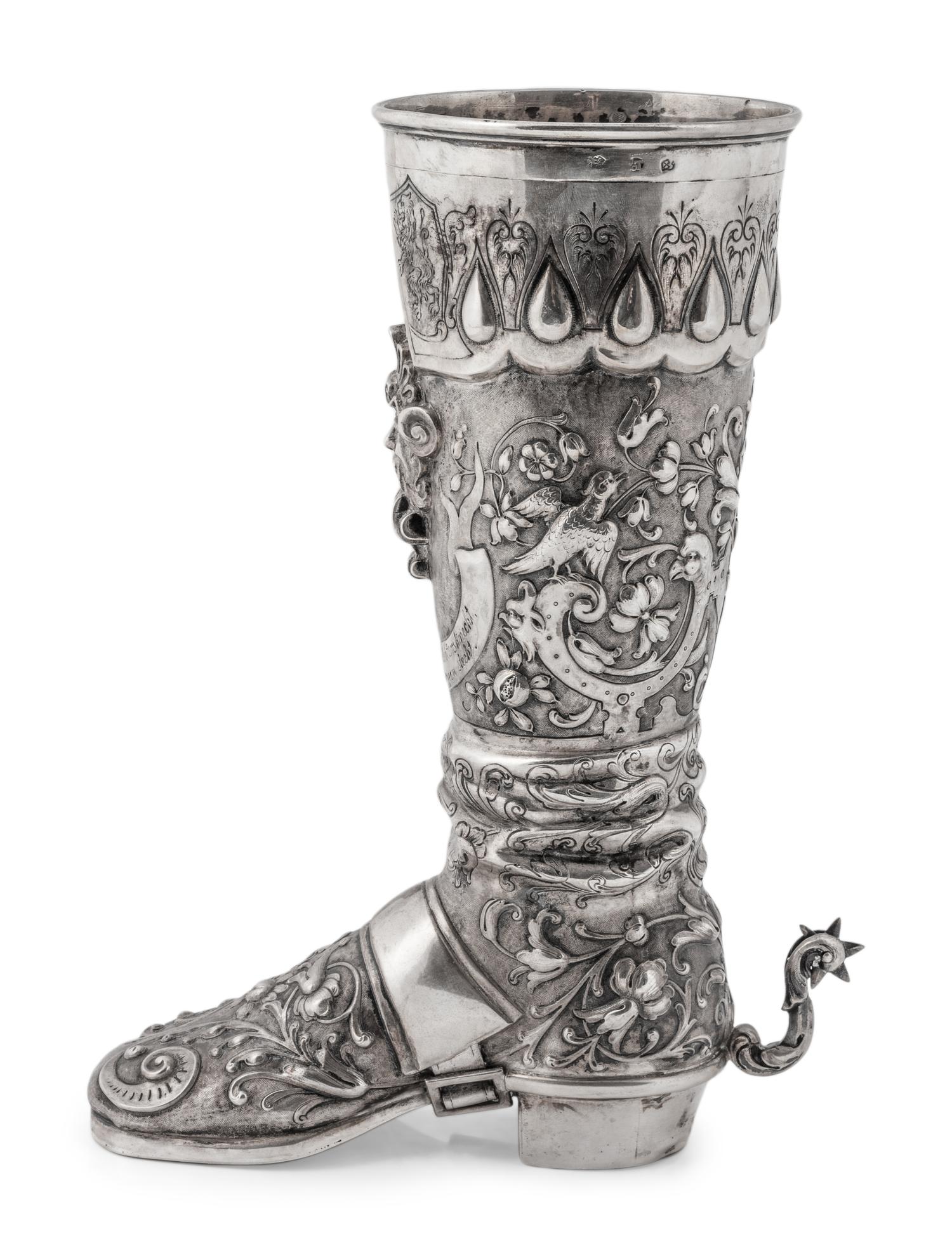 A German Hanau Silver Boot
