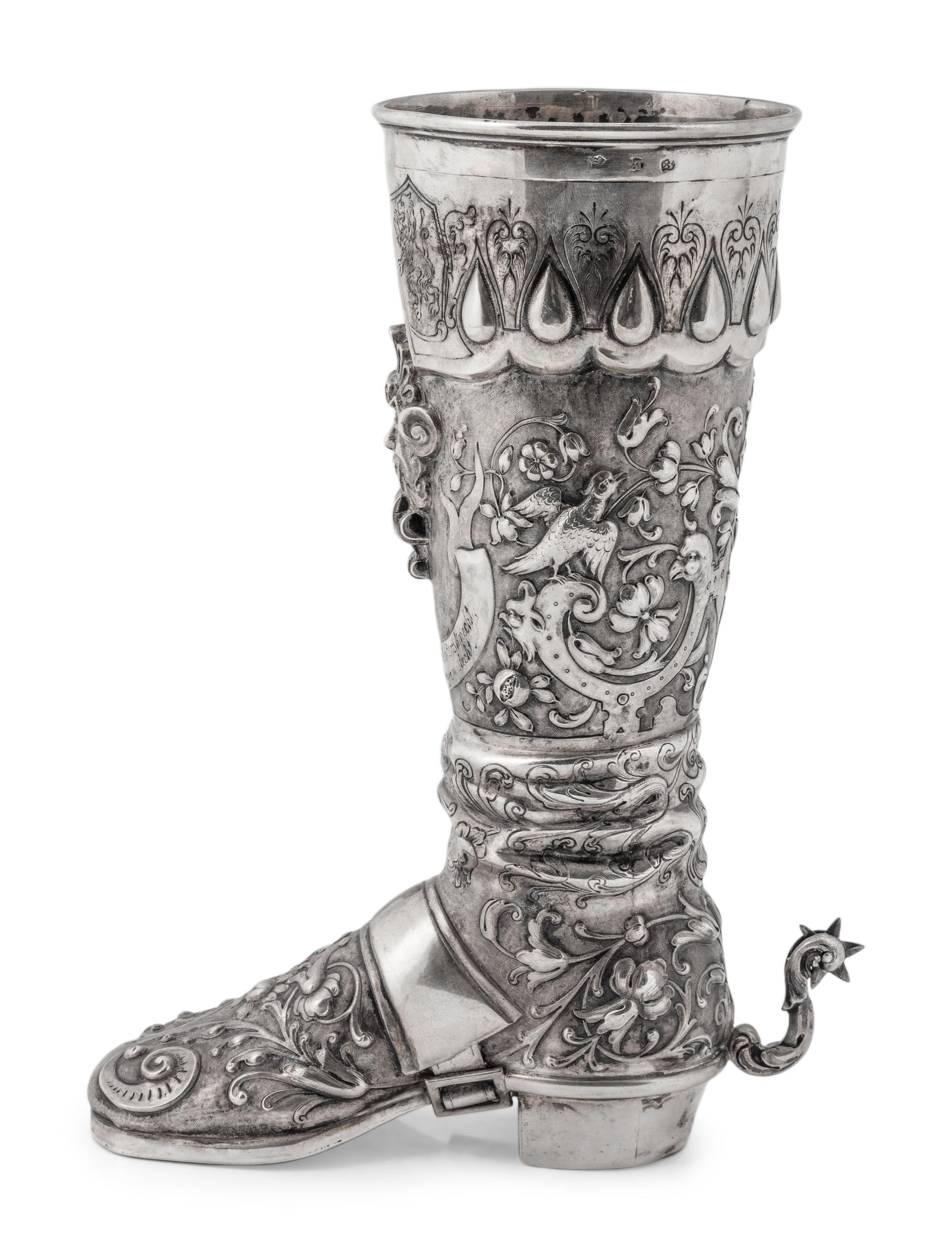 A German Hanau Silver Boot