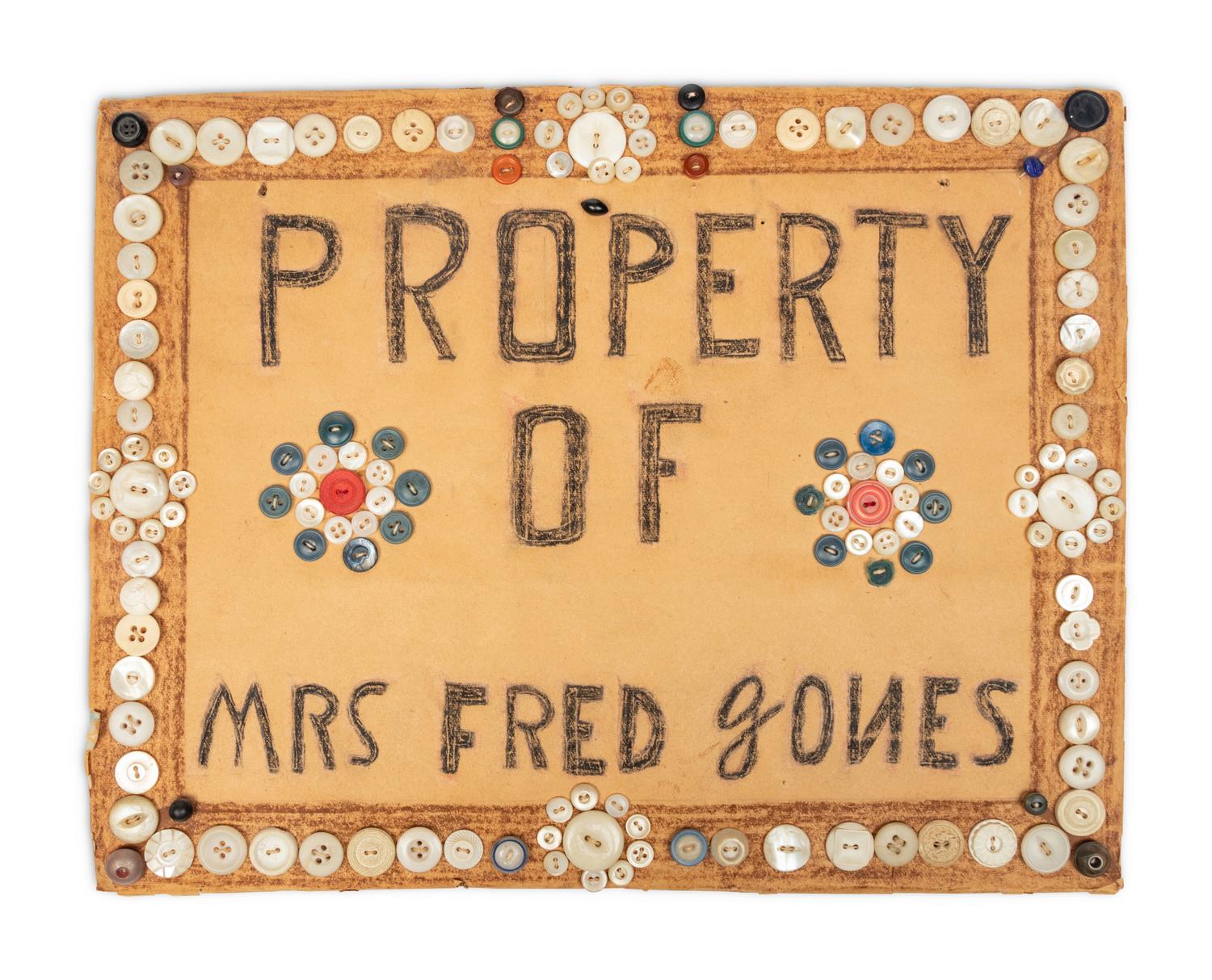 Collecting Buttons Is My Hobby, Property of Mrs. Fred Jones and Untitled (Flowers) (three works)