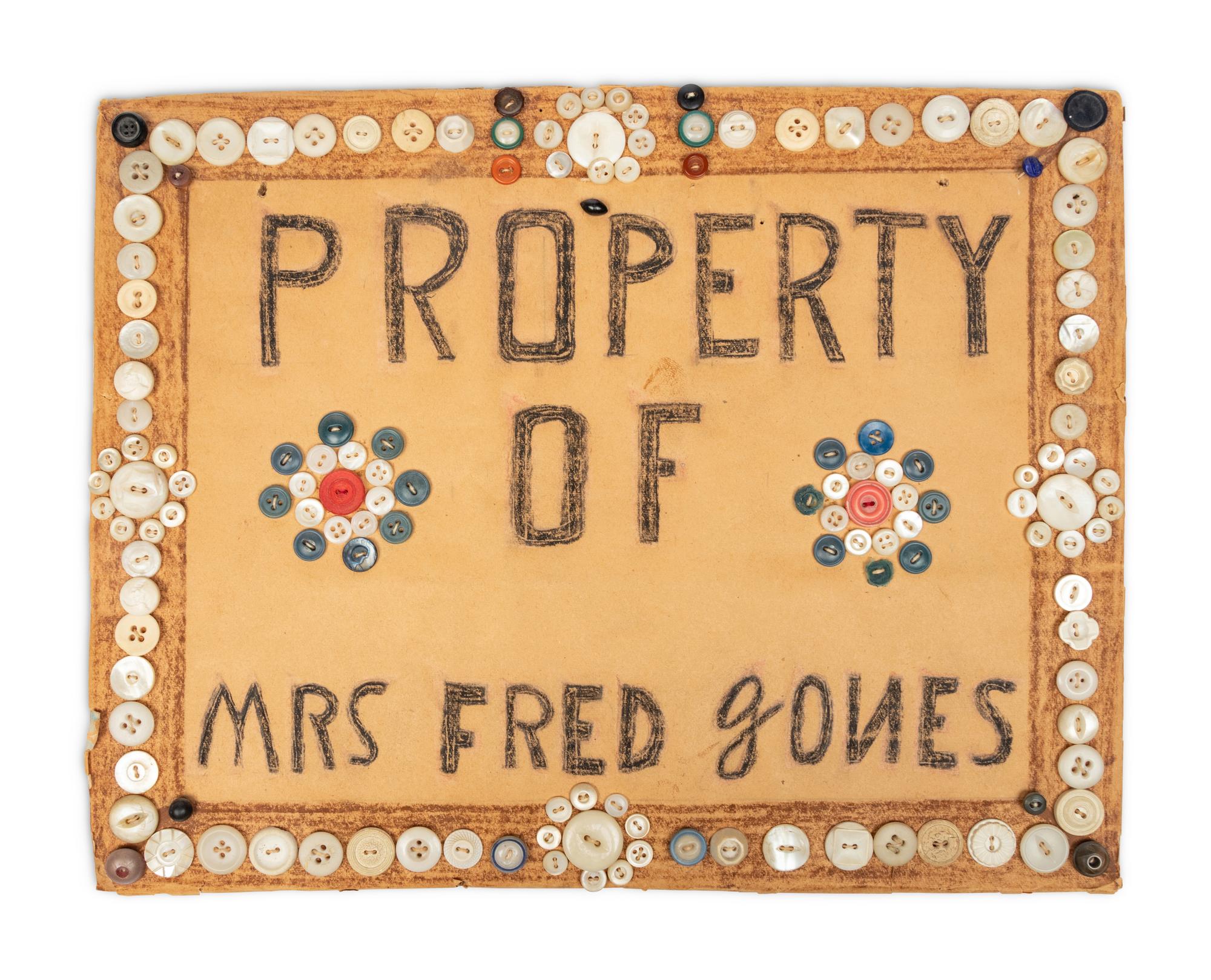 Collecting Buttons Is My Hobby, Property of Mrs. Fred Jones and Untitled (Flowers) (three works)