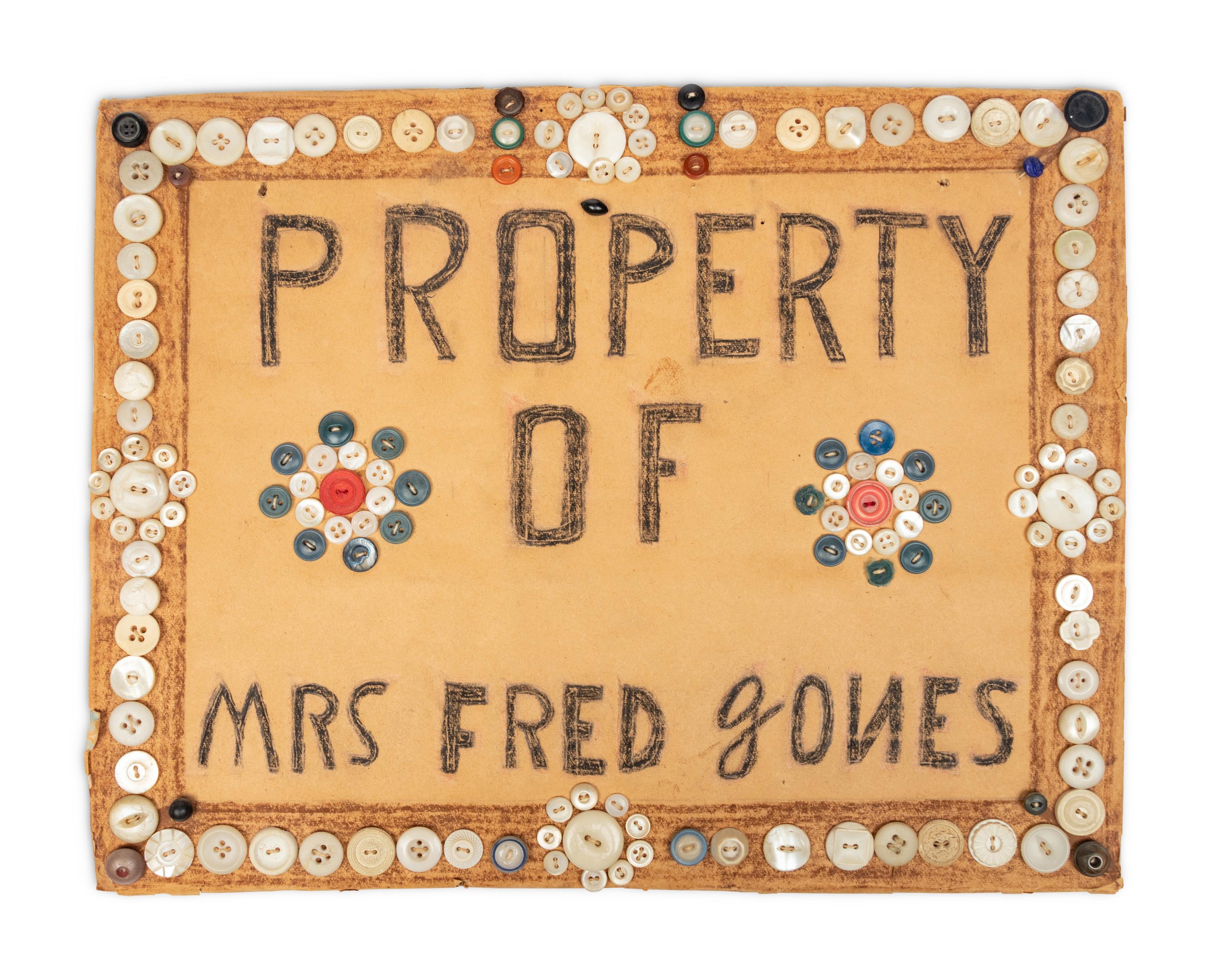 Collecting Buttons Is My Hobby, Property of Mrs. Fred Jones and Untitled (Flowers) (three works)