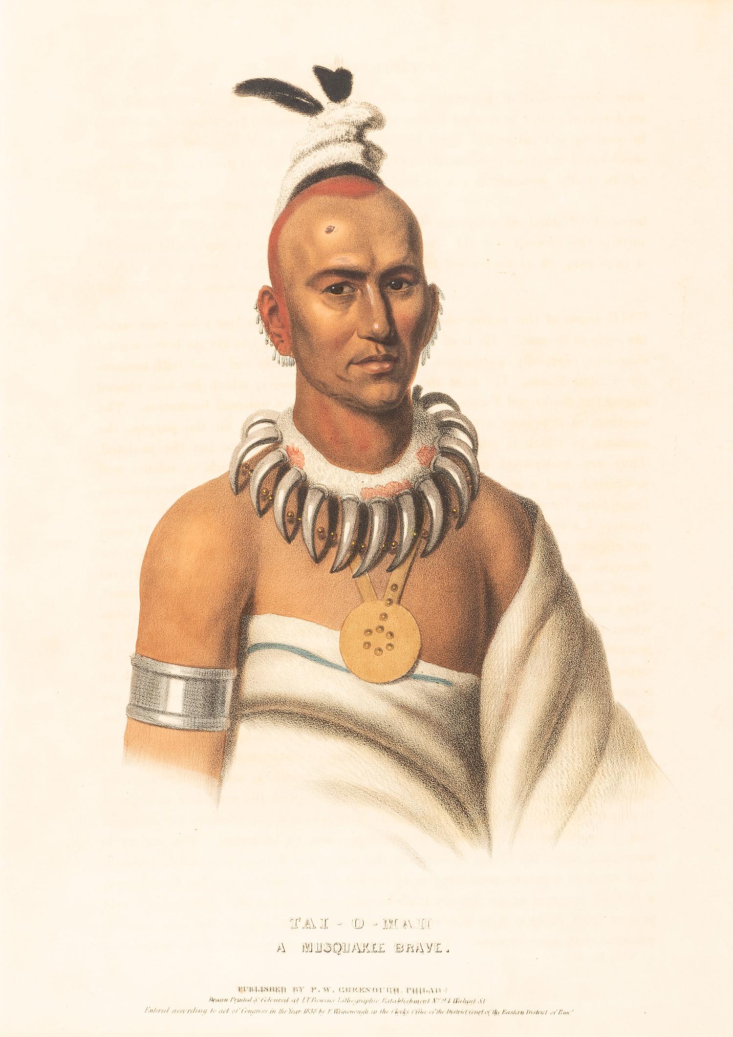 Four Hand-Colored Lithographs by McKenney and Hall