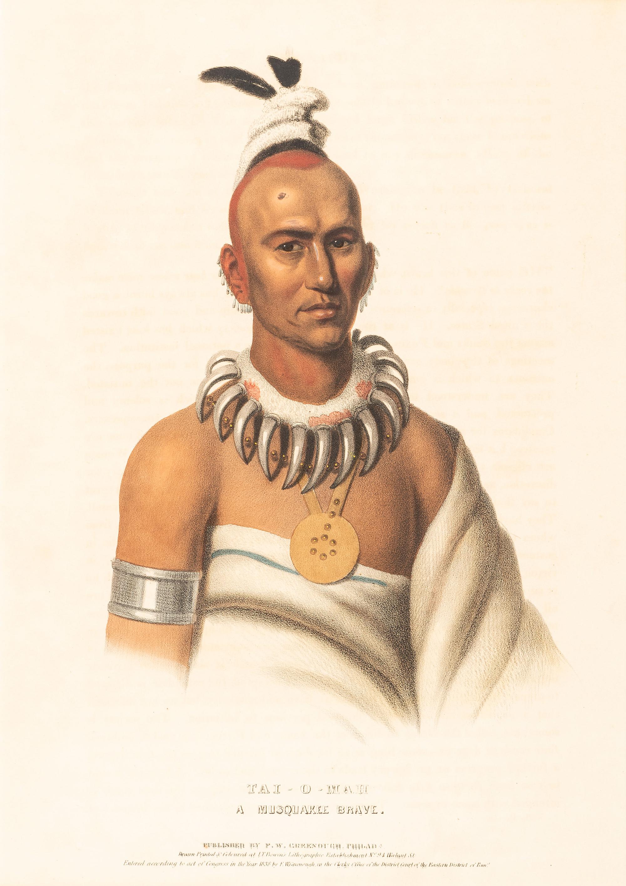 Four Hand-Colored Lithographs by McKenney and Hall