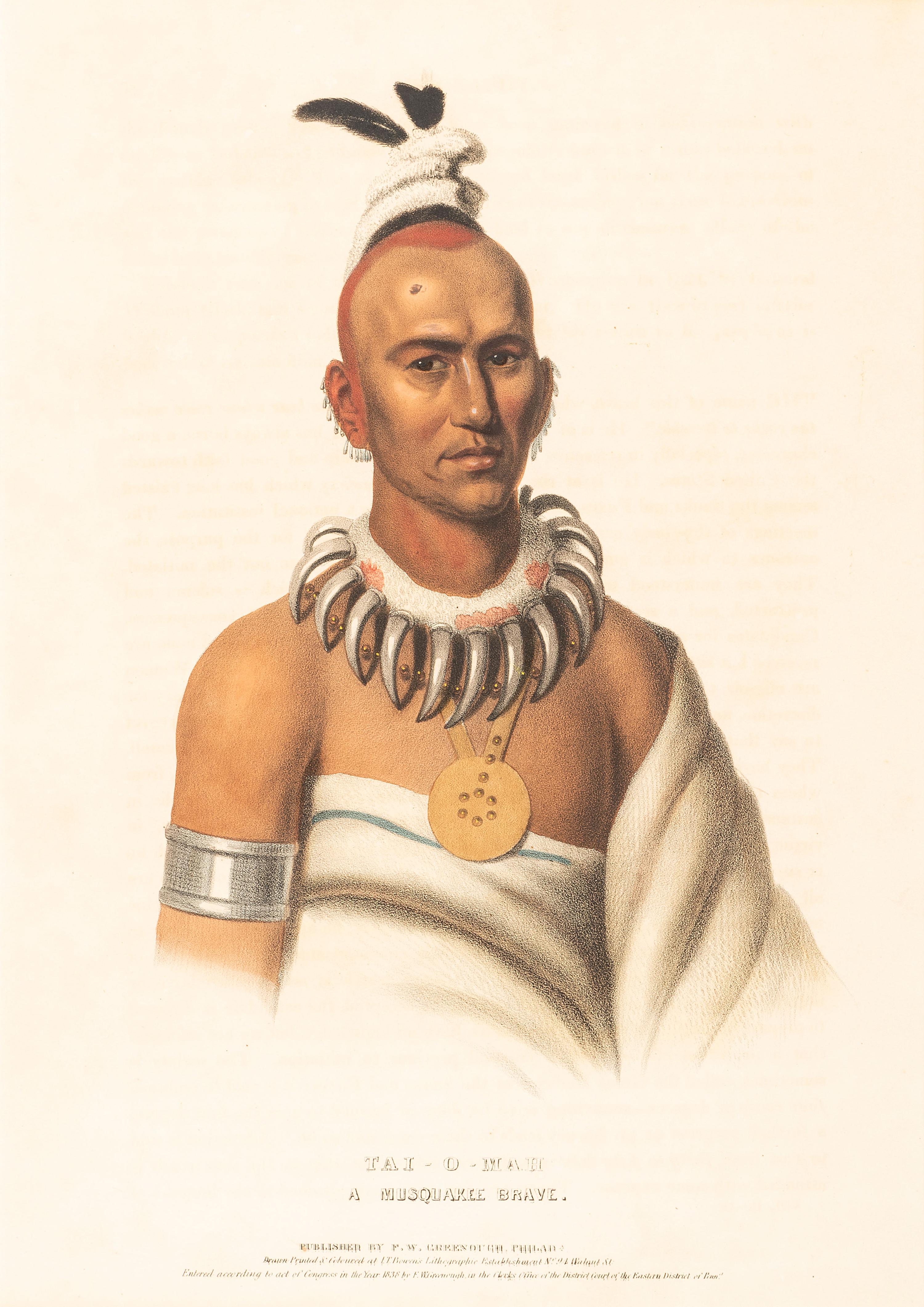 Four Hand-Colored Lithographs by McKenney and Hall