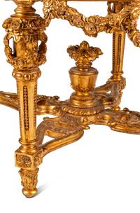 A Continental Giltwood Center Table with a Chinese Lacquer Top