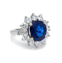A Platinum, Sapphire and Diamond Ring, 7.30 dwts.