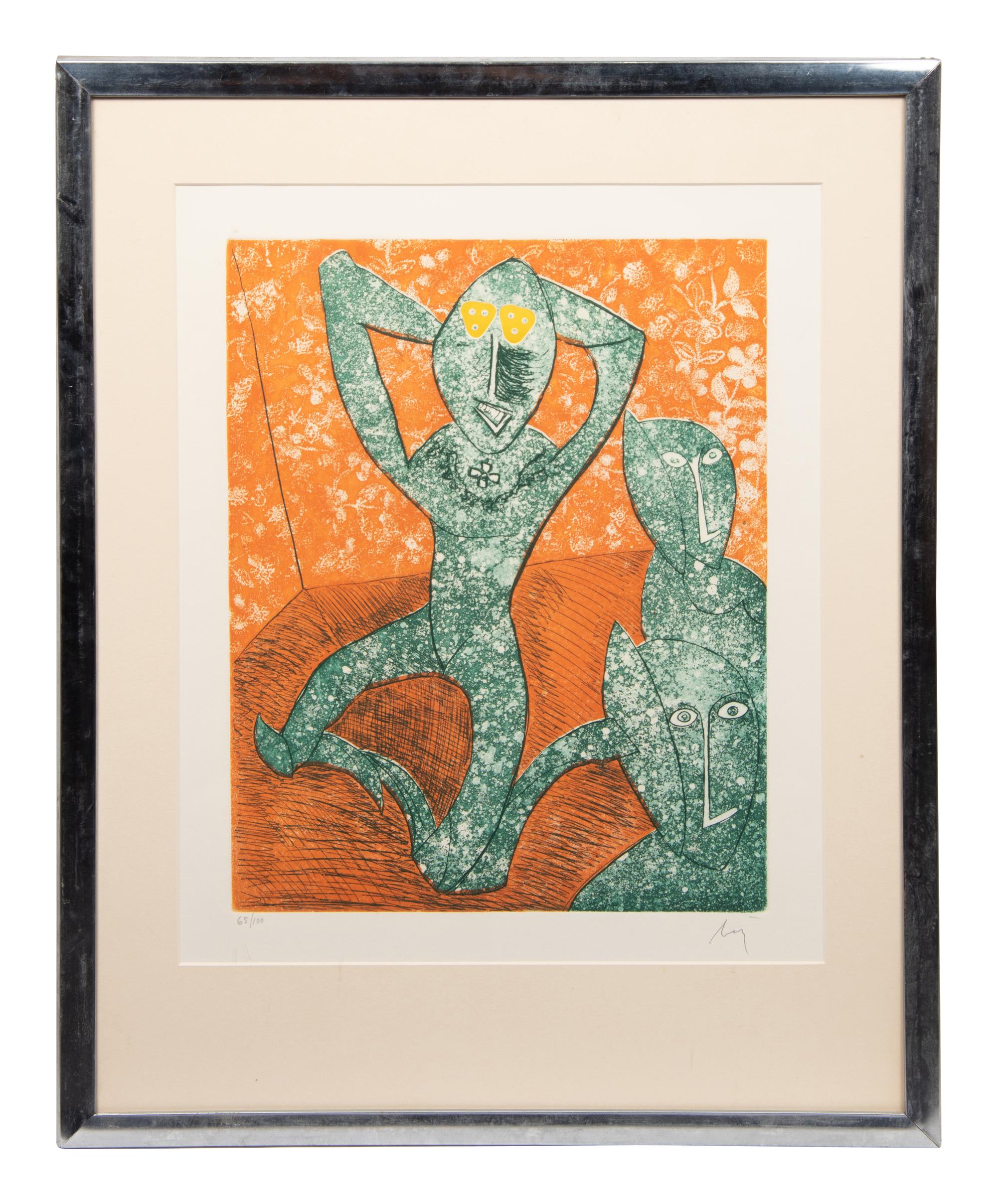 Pecheur sur la plage and Baj chez Picasso 11 (a pair of works), 1962 and 1969