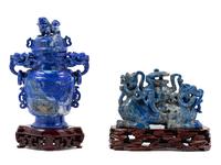 Two Chinese Lapis Lazuli Vases