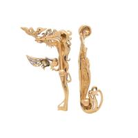 ERTÉ, TWO GOLD AND DIAMOND LETTER PINS