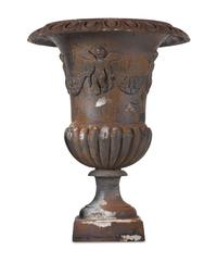 A Pair of Cast Iron Garden Urns