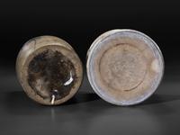 Two Cobalt Decorated Stoneware Vessels