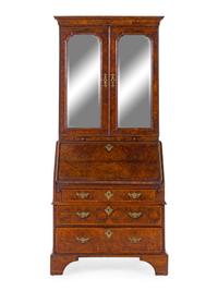 A George II Walnut Secretary Bookcase