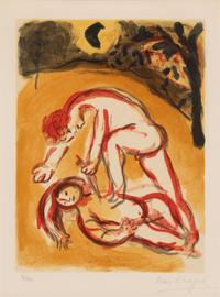 Marc Chagall (Belarusian/French, 1887-1985) — Caïn et Abel ( from Dessins pour la Bible) , 1960